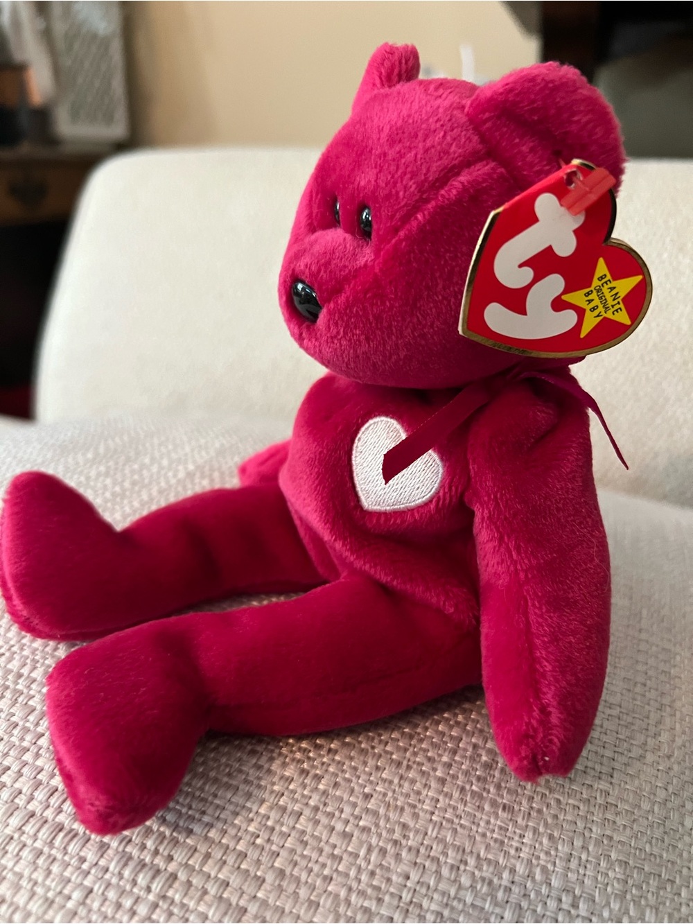 TY Beanie Baby Red Heart Bear Plush Toy “Valentina”